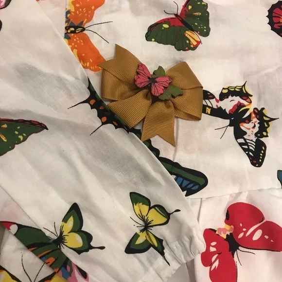 Girls butterfly top with matching hair accessorie - Picture 3 of 4